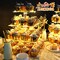 Vdomus 4 Tier Acrylic CupCake Stand Pastry Stand with LED String Lights Dessert Tree Tower Cake Pyramid for Birthday Wedding Party Babyshower Christmas, Holds up to 50 Cupcakes (Warm)